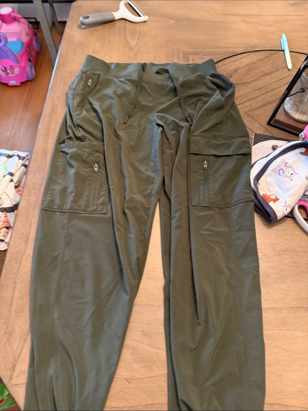 all in motion Olive Green Cargo Joggers with Zip Pockets
